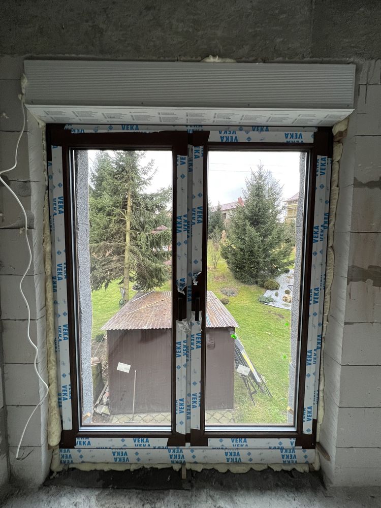 Okna tarasowe VEKA. Zestaw z roletami zewnętrznymi elektrycznymi.