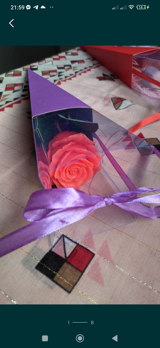 Троянда - подарунок для жінок, букет з мила ручної роботи