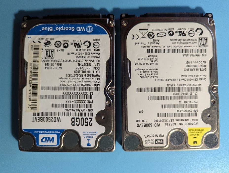 Жорсткі диски HDD Western Digital, WD 160GB робочий та проблемний