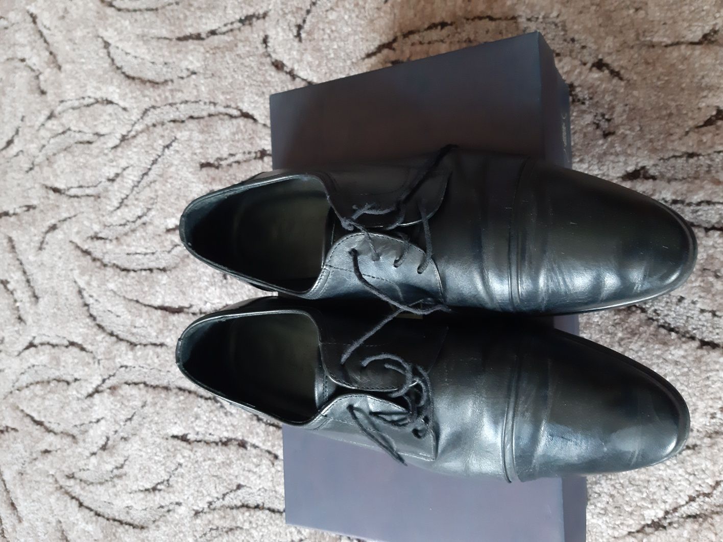 Buty Ryłko męskie, eleganckie, skóra, kolor czarny, rozmiar 41