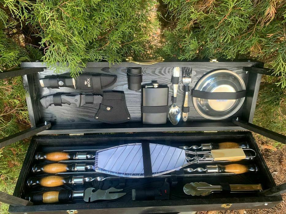 Подарочный набор шампуров для мужа мужчины кума на день рождения