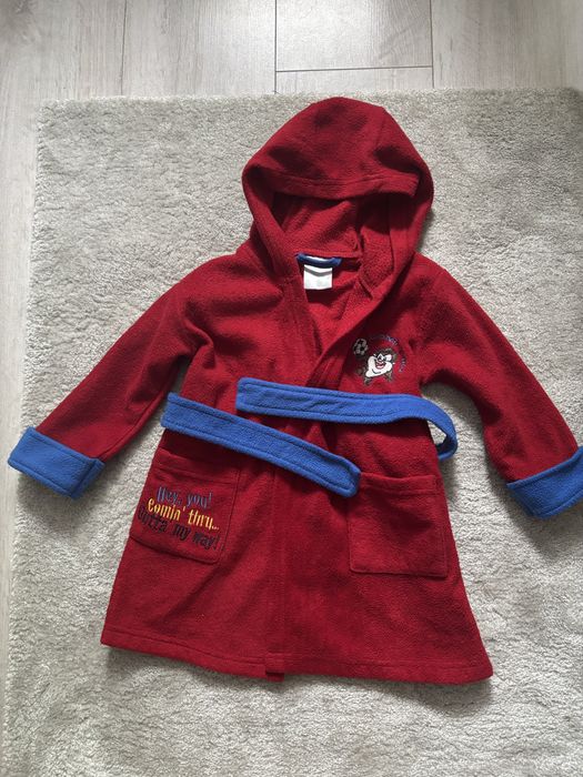 Szlafrok dziecięcy czerwono niebieski