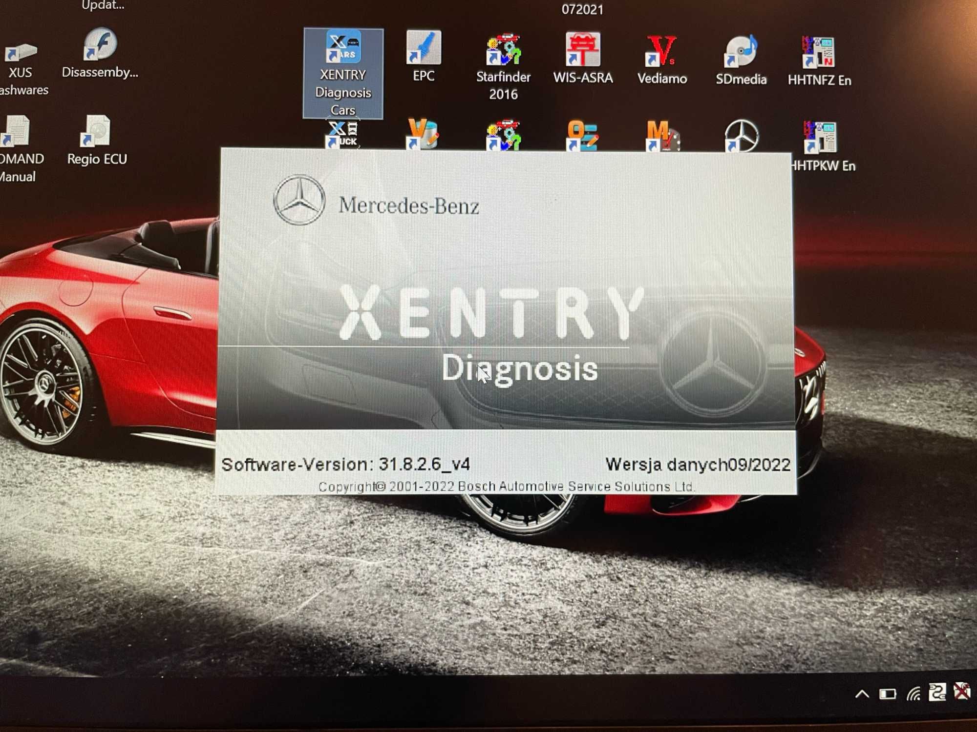 AKTYWOWANY Laptop+ Dysk 512GB SSD Star Diagnoza MB Star Xentry 2022/09