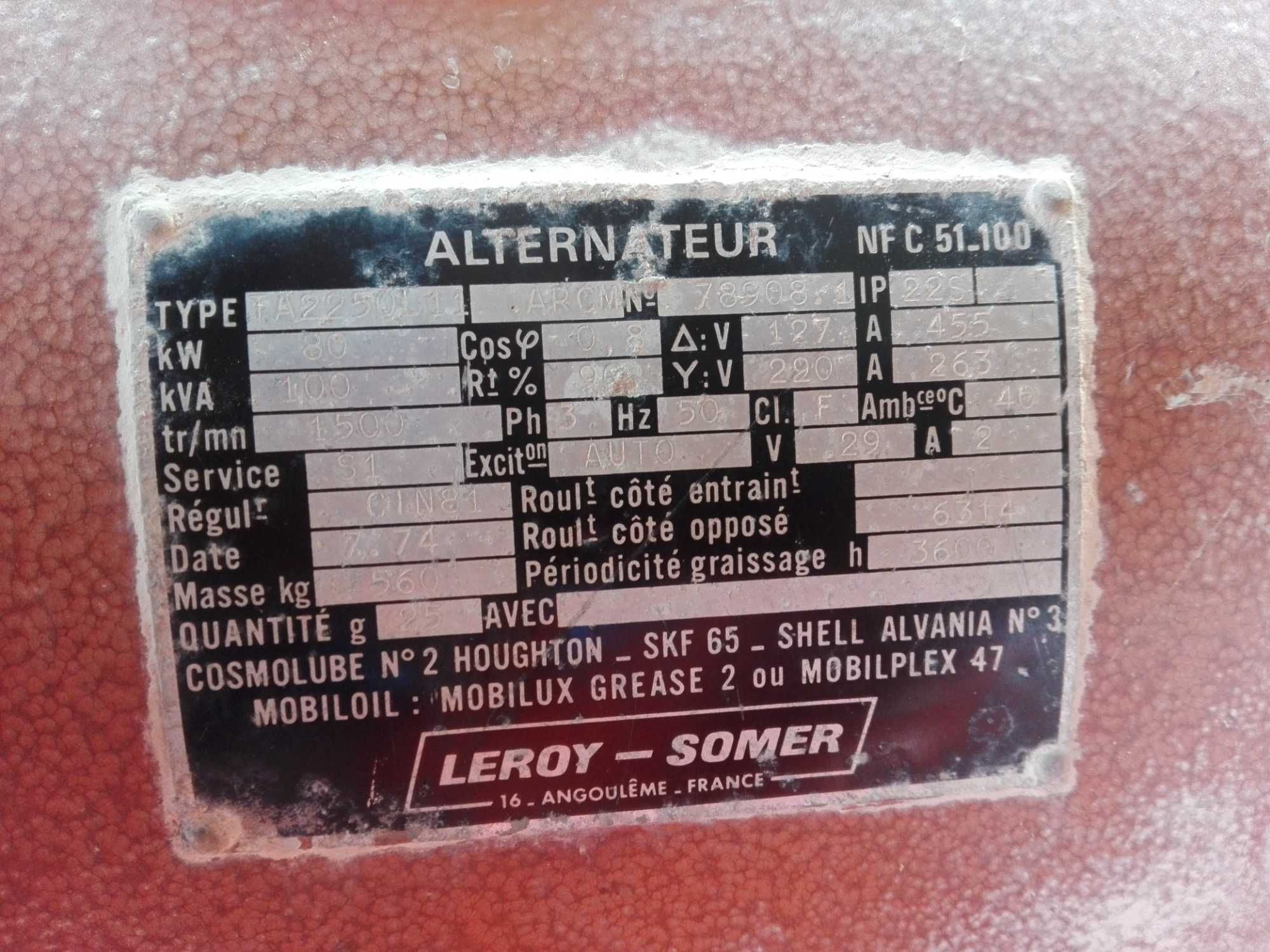 Gerador 100 kva (Berliet-Leroy Somer)