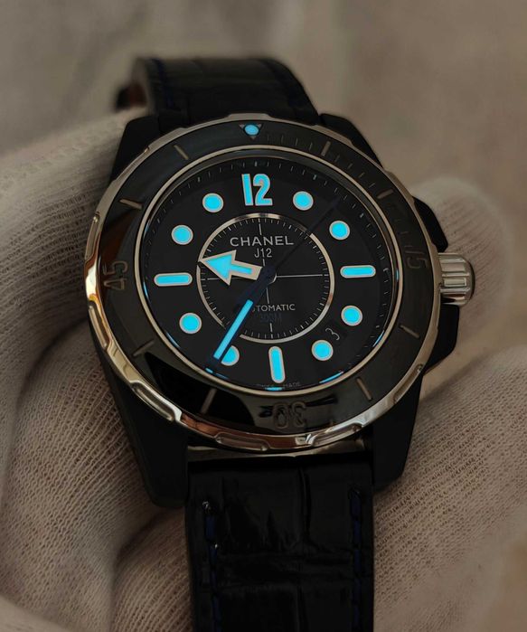 Чоловічий годинник CHANEL J12 H2558 Marine 300m 42mm Black Automatic