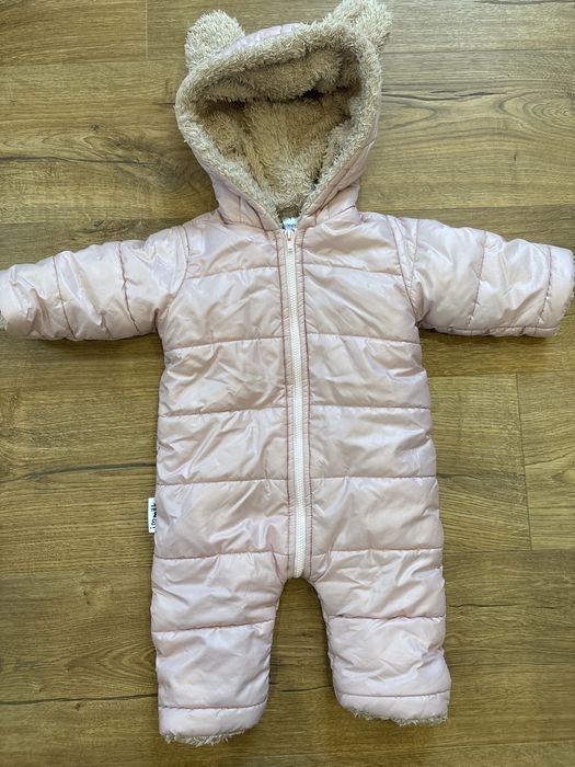 Kombinezon zimowy dla dziewczynki rozowy I love milk 50/56