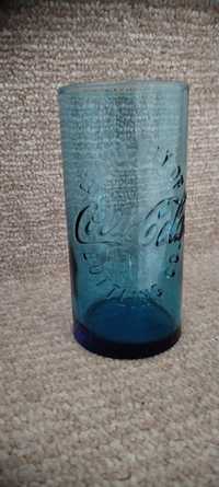 Szklanka coca coli niebieskie szkło 2016r