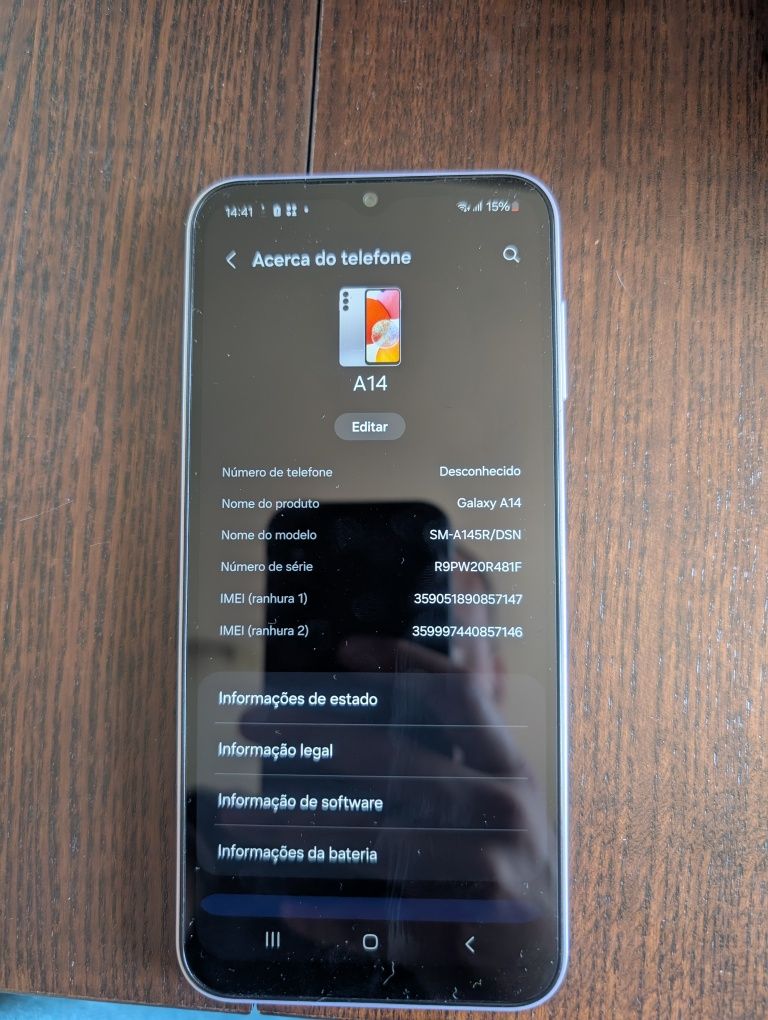 Samsung Galaxy A14 prateado