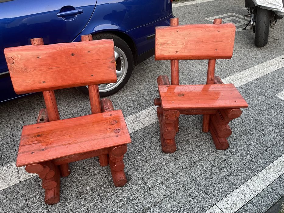 Meble ogrodowe grube drewno
