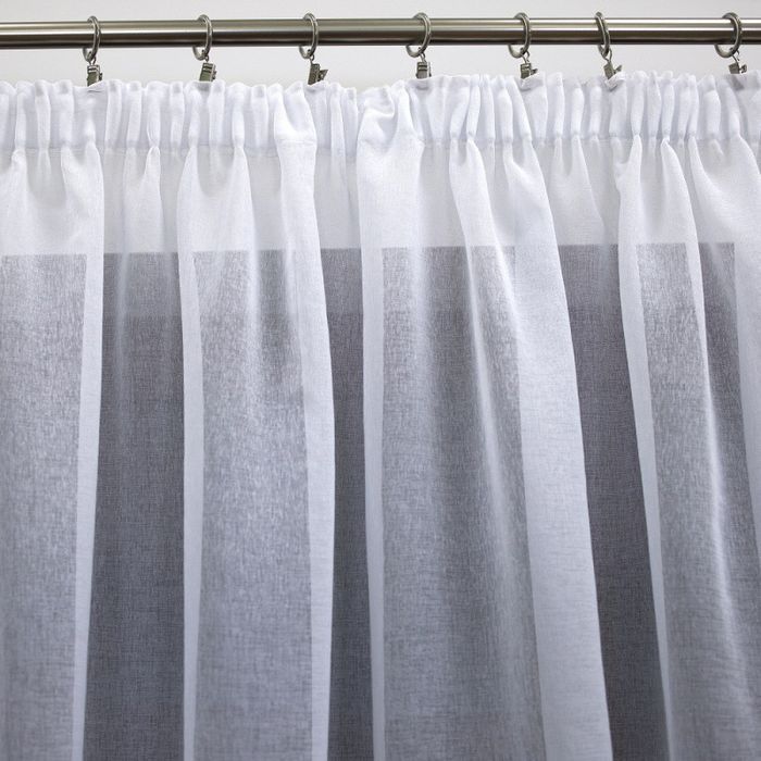 Firanka batyst gotowa z lamówką łuk 300x150 cm biała