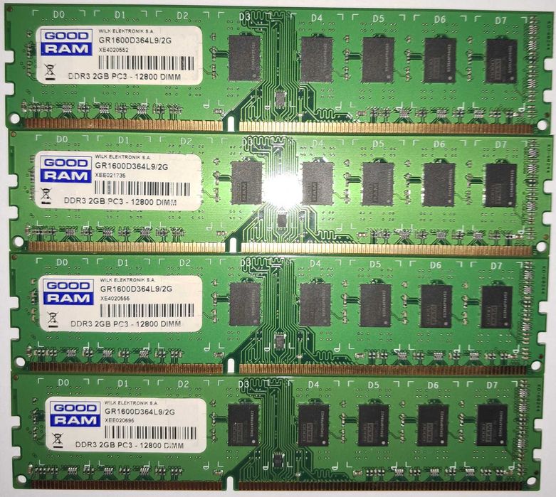 DDR3 1600 (PC12800/800MHz) CL9 DIMM GoodRam 2GB x4 [комплект 4 шт]