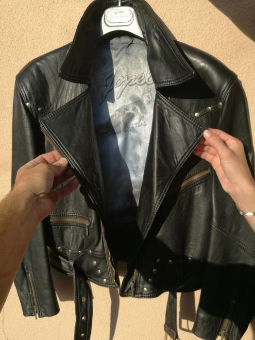 Casaco Motard vintage 100% pele natural estilo Harley como novo