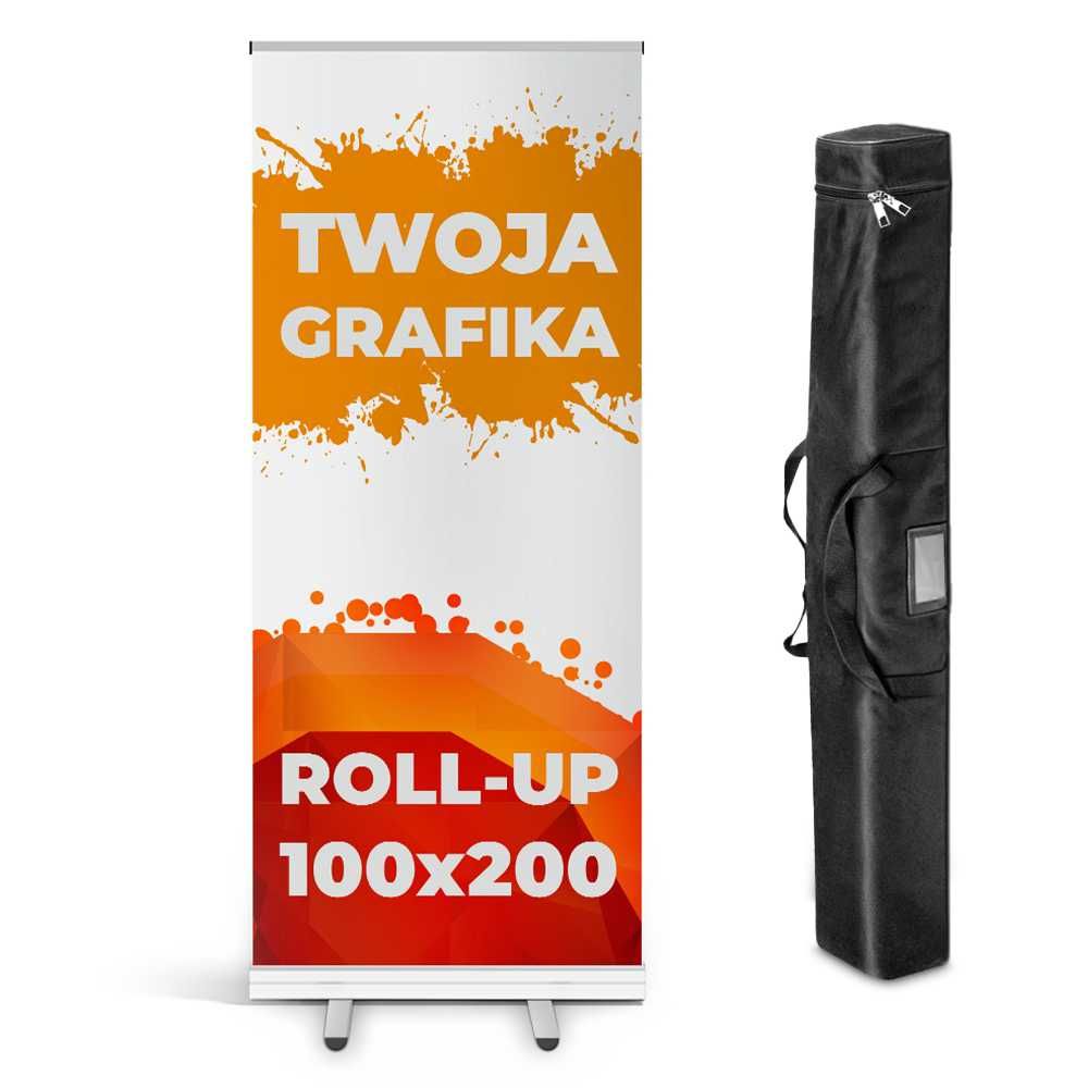 ROLL-UP Z TWOIM NADRUKIEM 100x200cm rollup reklama + pokrowiec