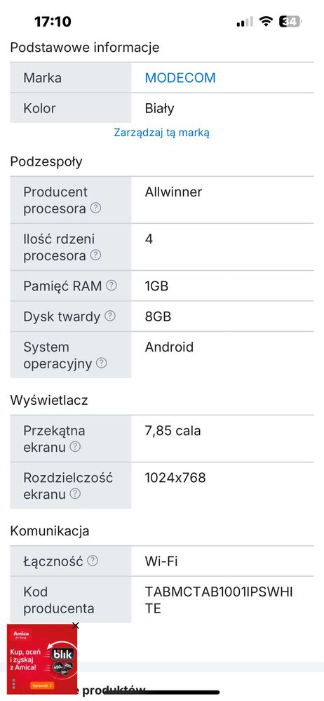 Tablet modecom 1001