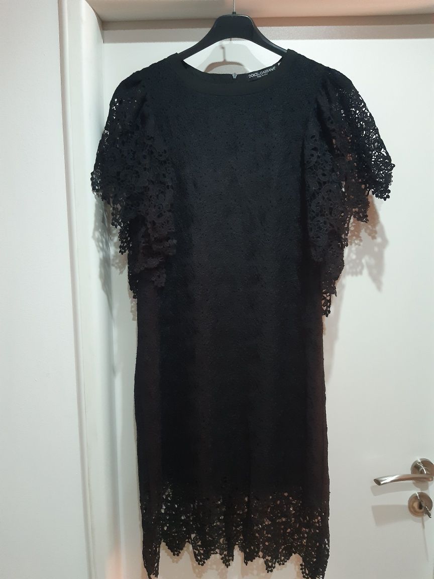 Sukienka koronkowa czarna Dolce&Gabbana