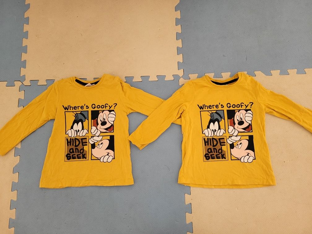 Bluzki z długim rękawem dla bliźniaków rozmiar 98/104 firmy Disney