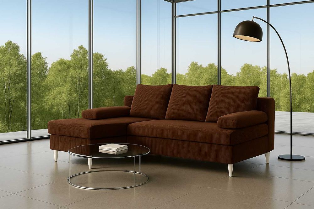 Narożnik Do Salonu BOSS Kanapa Sofa Rozkładana 2 Pojemniki Na Pościel