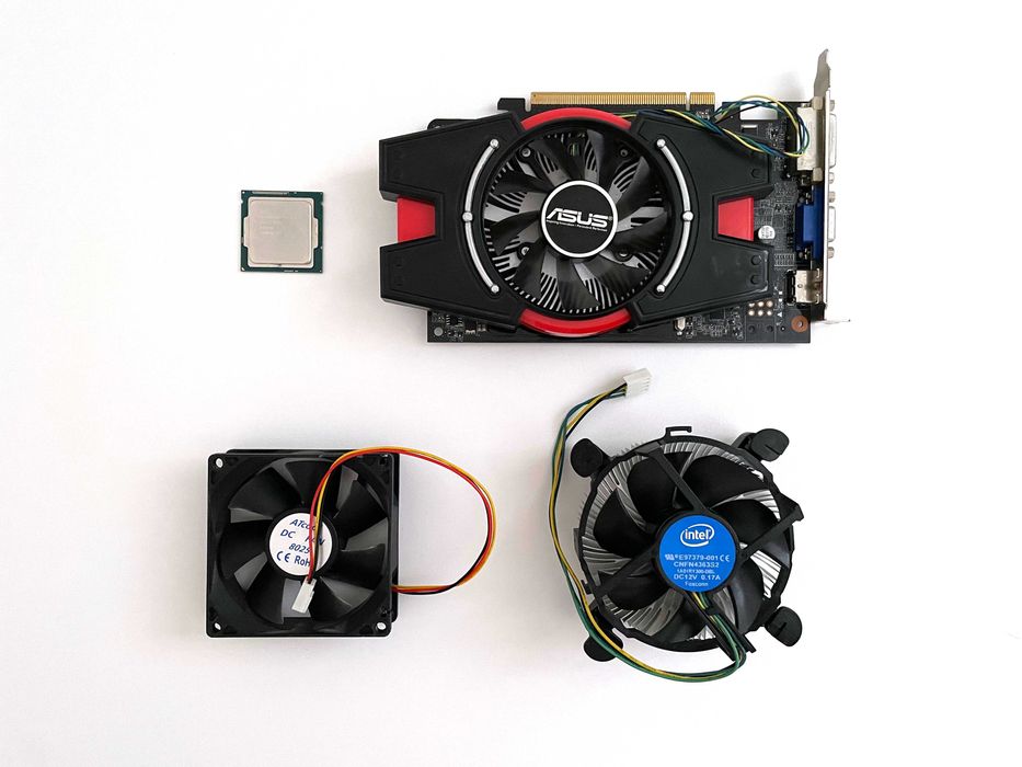 Видеокарта Asus GTX 650 1GB, процессор Intel Core i3-4150, два кулера