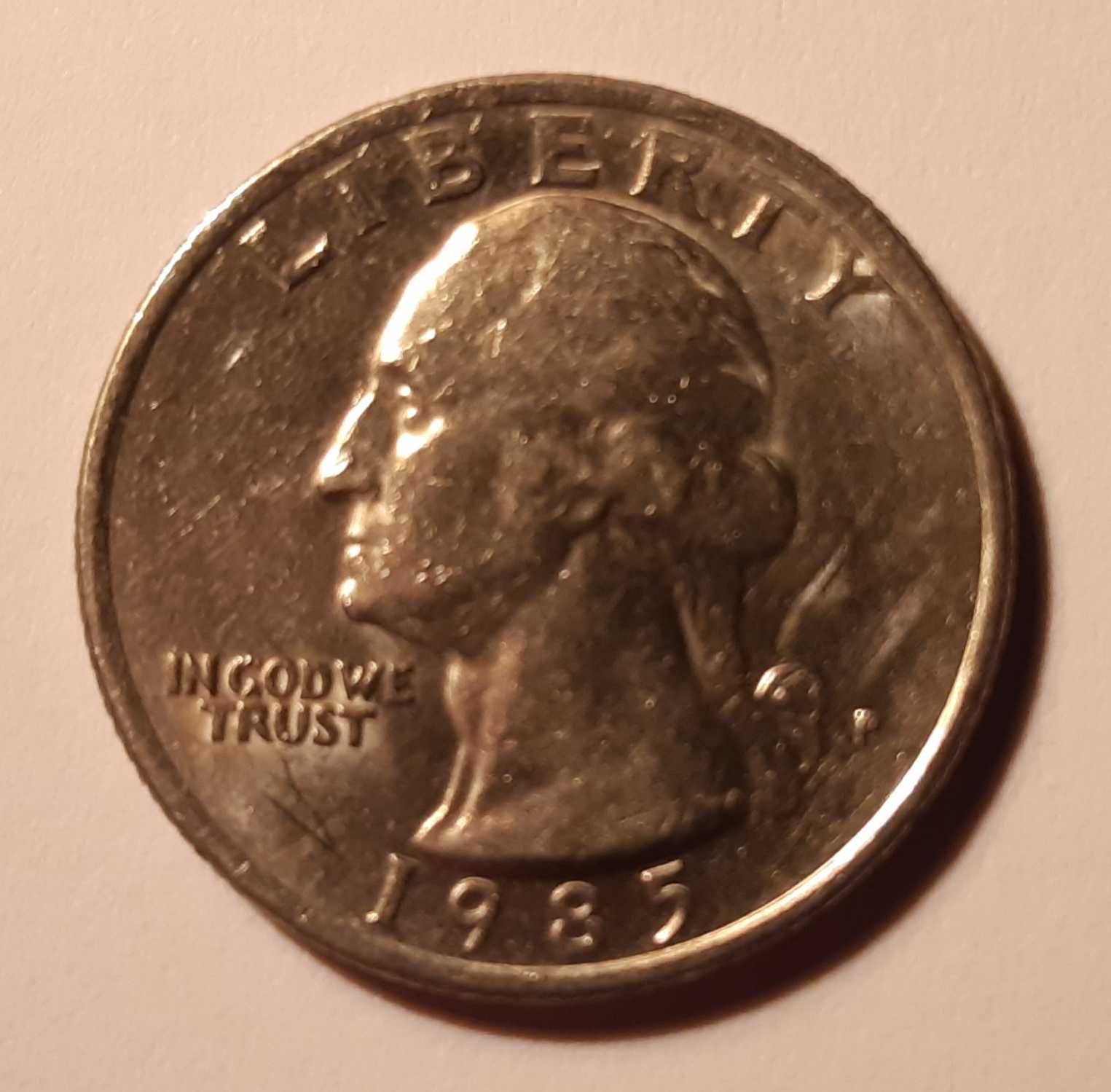 Moneta USA QUARTER DOLLAR 1985 P - 25 centów George Washington - Ładna