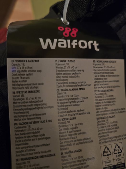 Sakwa/plecak na rower