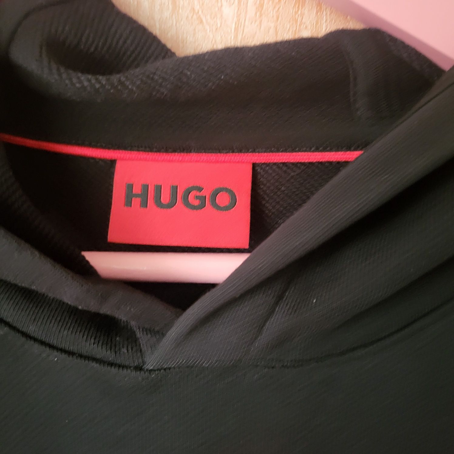 Худи кофта.из хлопкового футера с вышивкой крупного логотипа HUGO