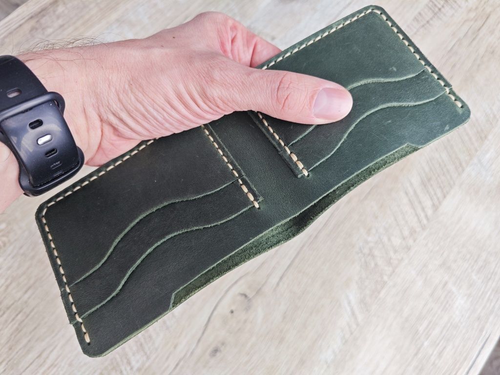 Кожаный кошелек портмоне ручной работы