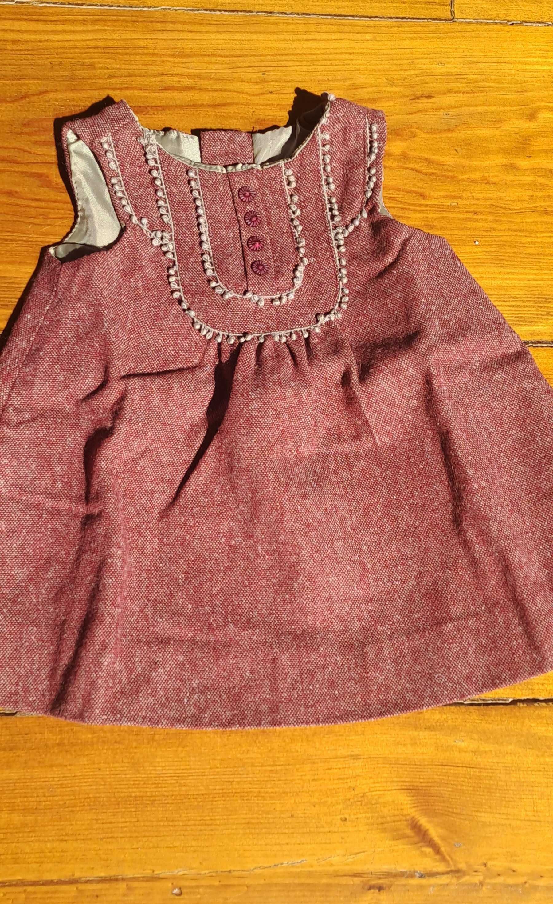 Vestido bordeaux Zara 68 cm