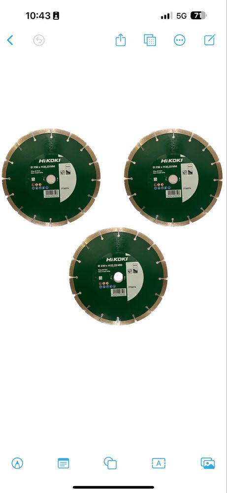 Tarcza diamentowa 230 mm do betonu (3 sztuki komplet) HIKOKI HITACHI