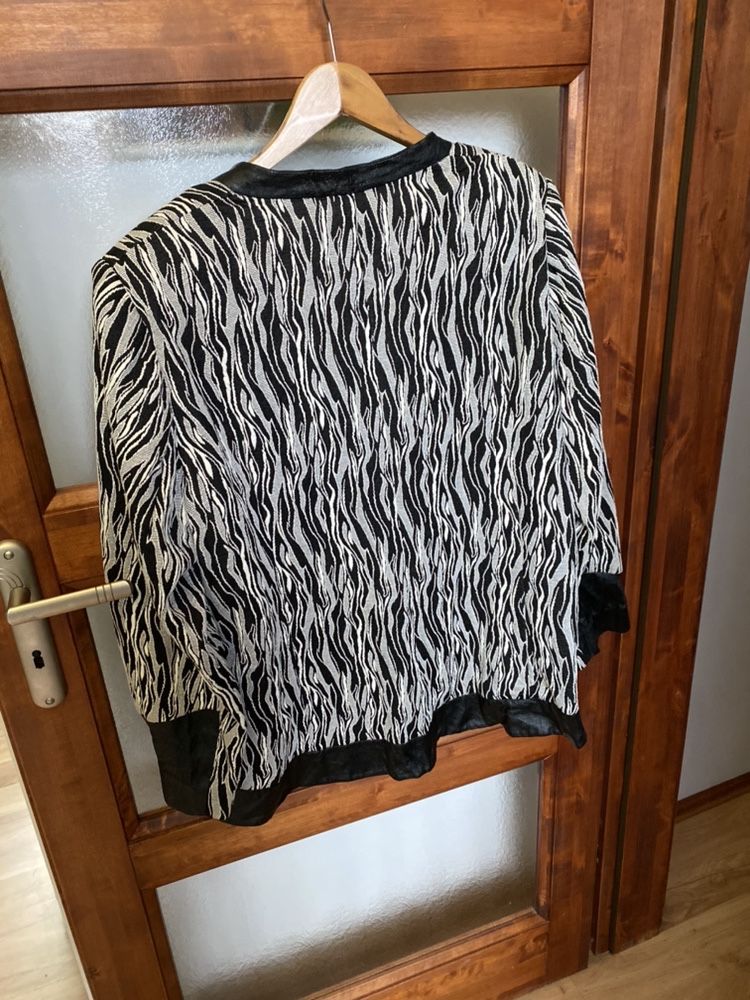 Marynarka garsonka zebra 52 czarna biała 6XL duży rozmiar
