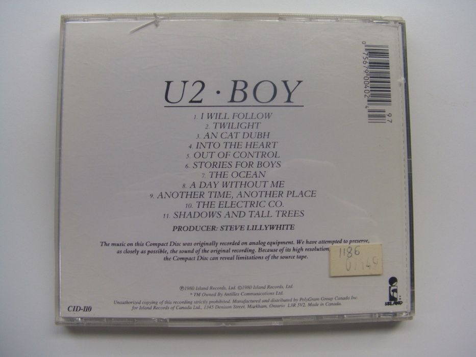 CD da banda U2 - Boy