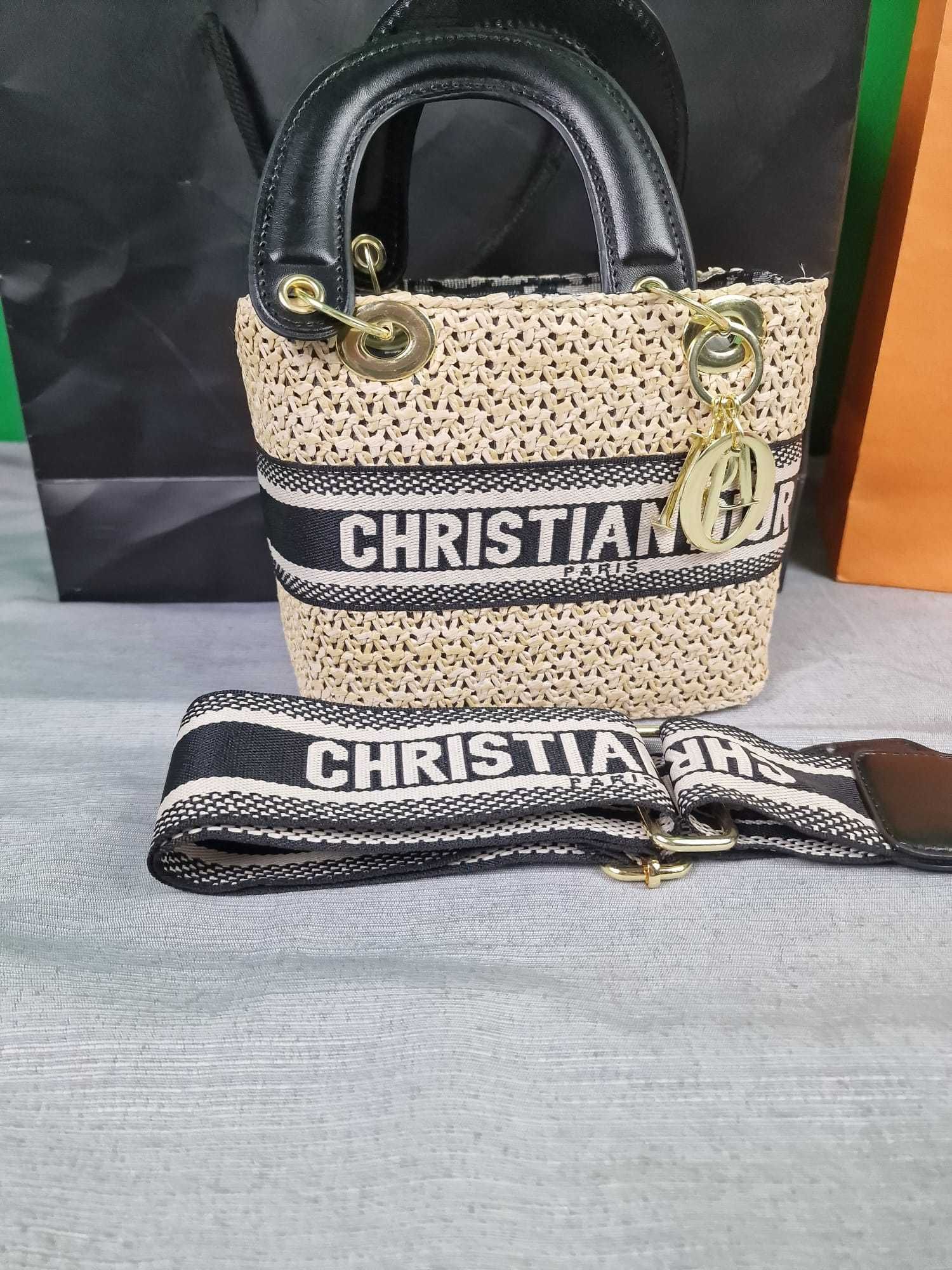 Torebka damska koszyczek wiklinowy Christian torba Dior outlet hit