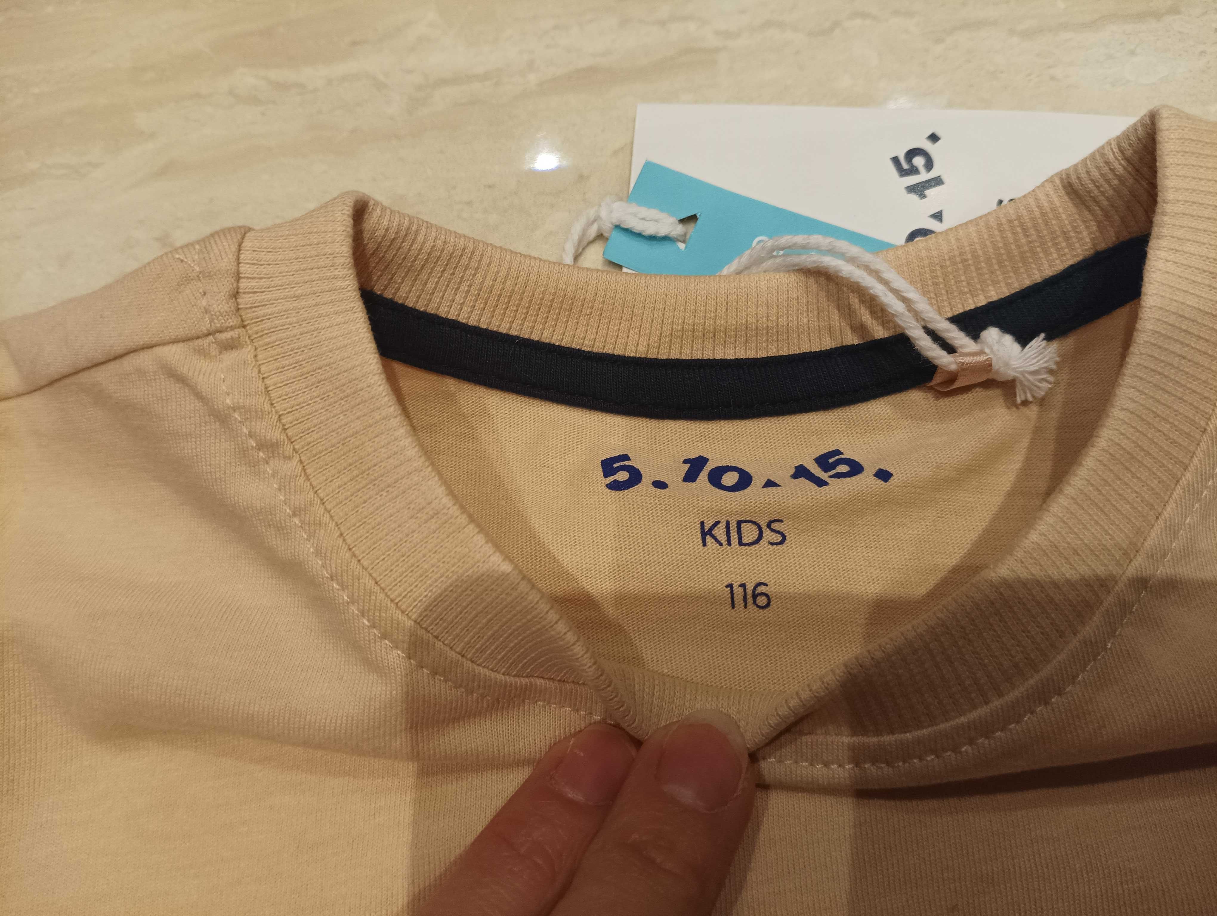 Nowe bluzki dla chłopca w rozmiarze 116 z motywem dinozaura