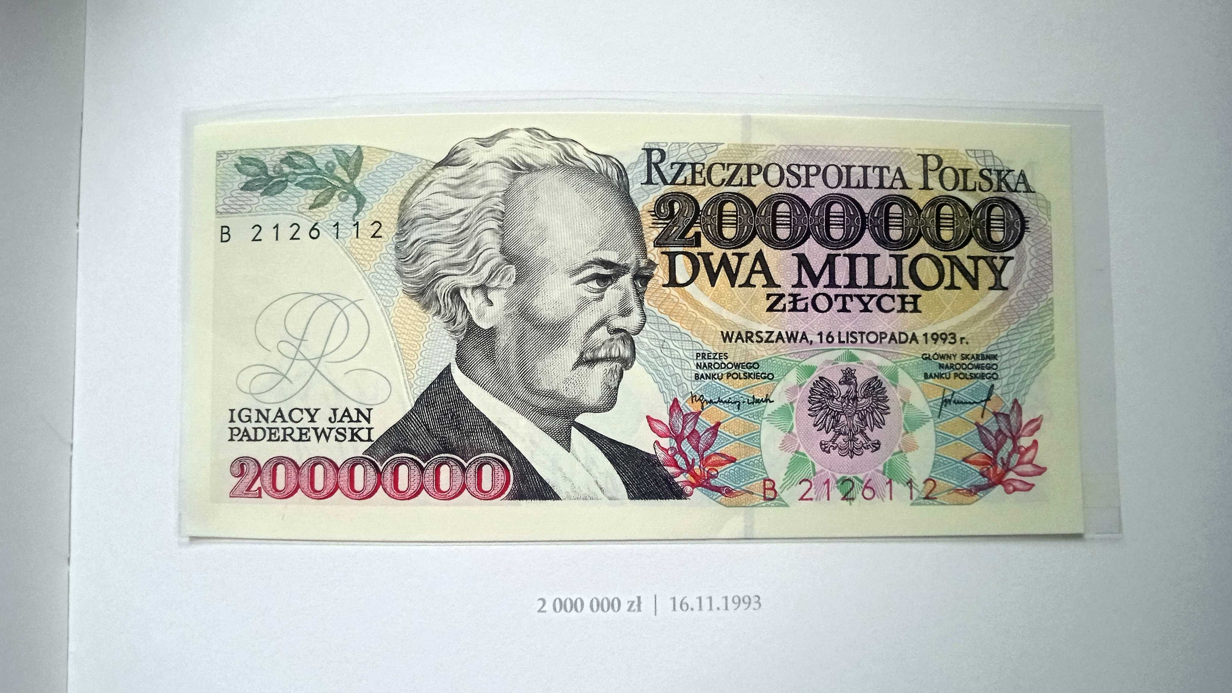 Banknot PRL  2.000000 zł 1993   B   st.1 UNC