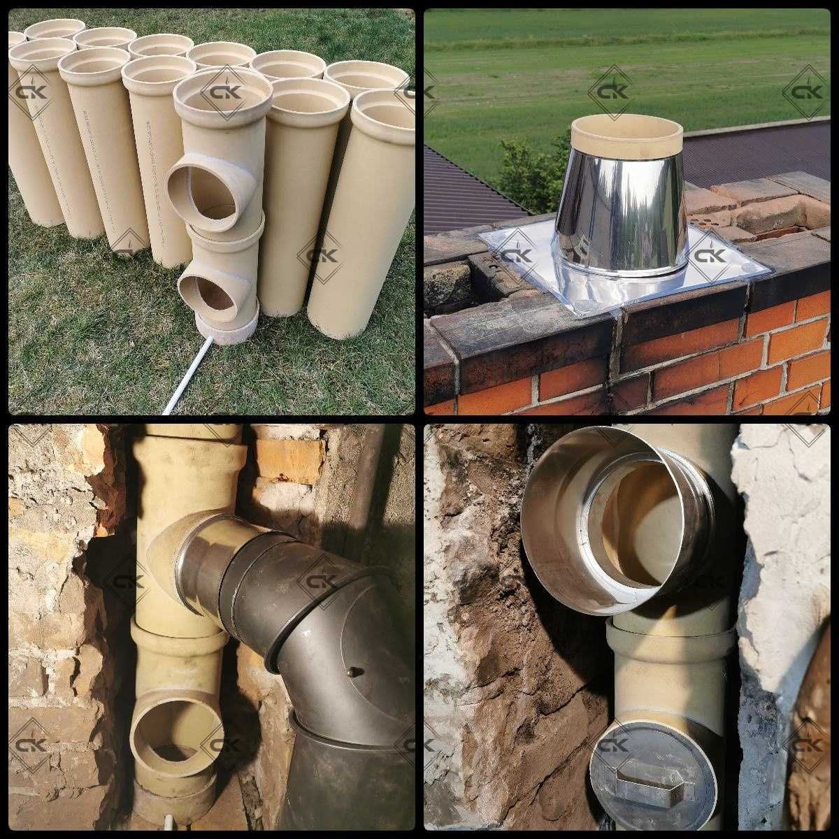 Frezowanie Kominów WKŁADY CERAMICZNE i Kwaso-żaroodporne Szlamowanie