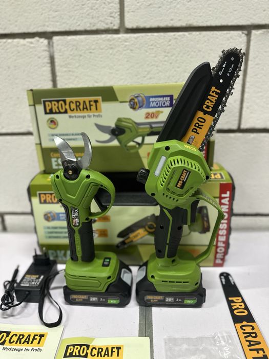 Акумуляторний садовий набір Procraft пилка Pka 45 + секатор Es 30