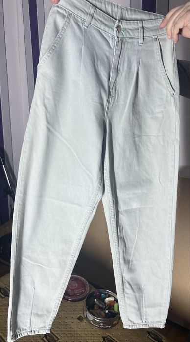 Джинси mom fit мятні