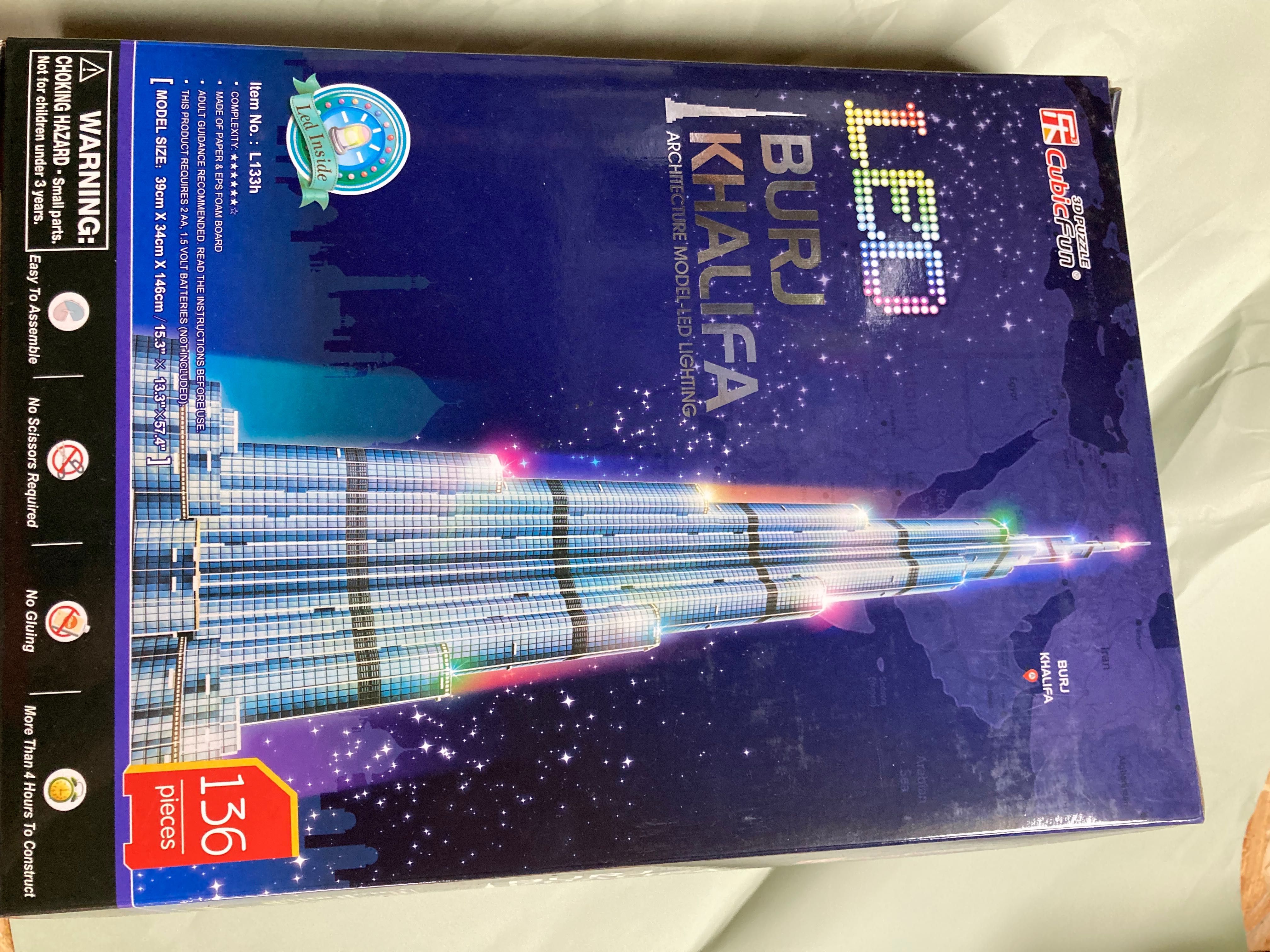 Burj khalifa burdż kalifa puzzle 3d 136 części cubic fun