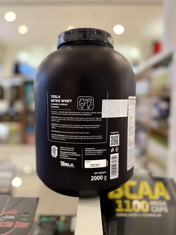 Koncentrat białka TESLA NITRO WHEY 2000g oreo wpc mięśnie RADOM