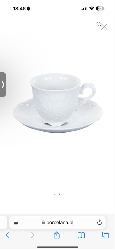 Filiżanka classic 100 ml Rococo Maria białe