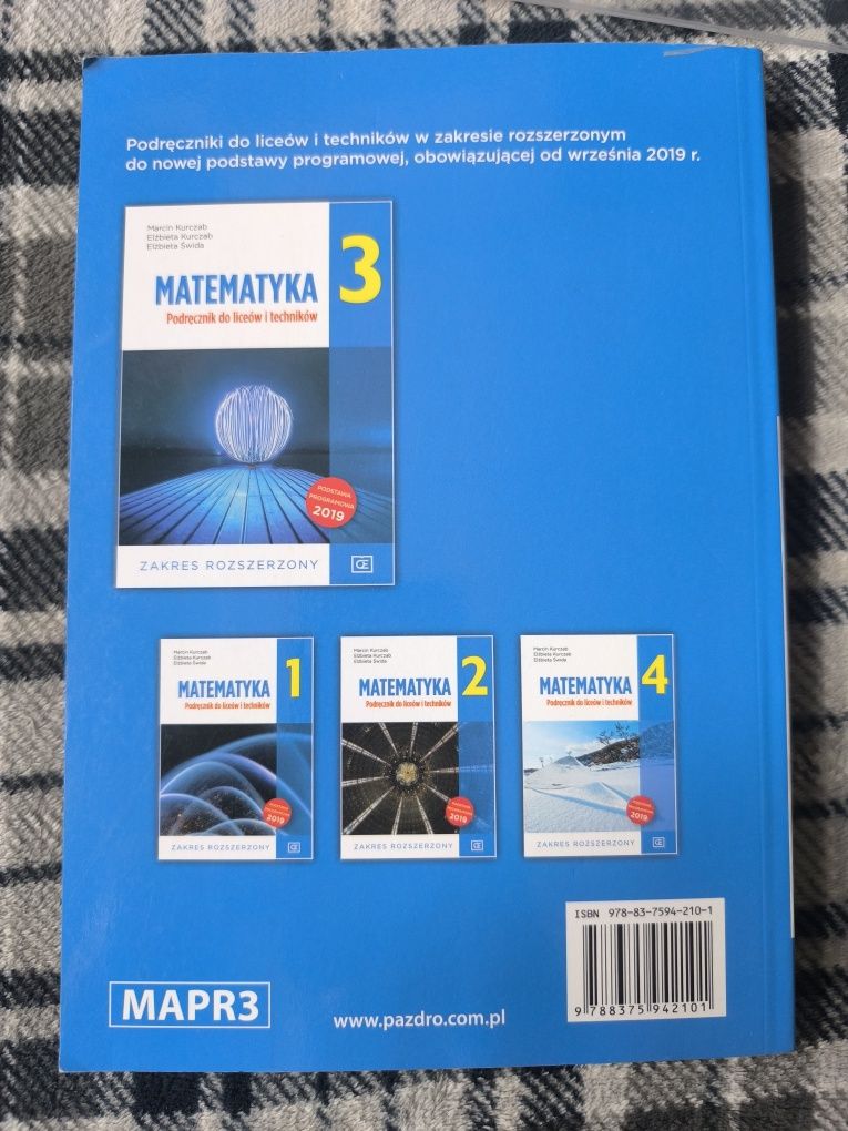 Podręcznik Matematyka Rozszerzona 3 OE Pazdro