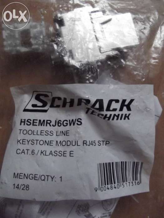 Moduł keystone RJ-45 SCHRACK HSEMRJ6GWA