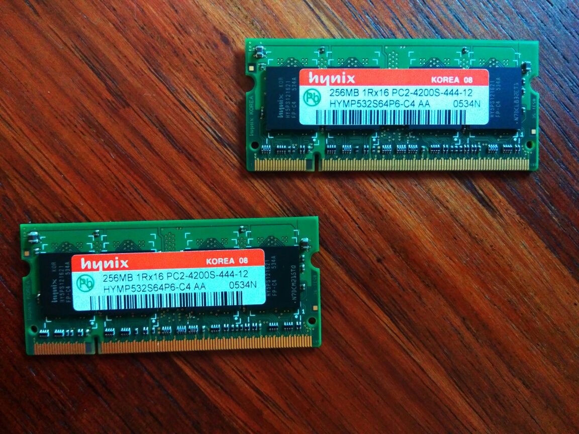 2 szt. Hynix 256MB 1Rx16 PC2-4200S-444-12 pamięć RAM