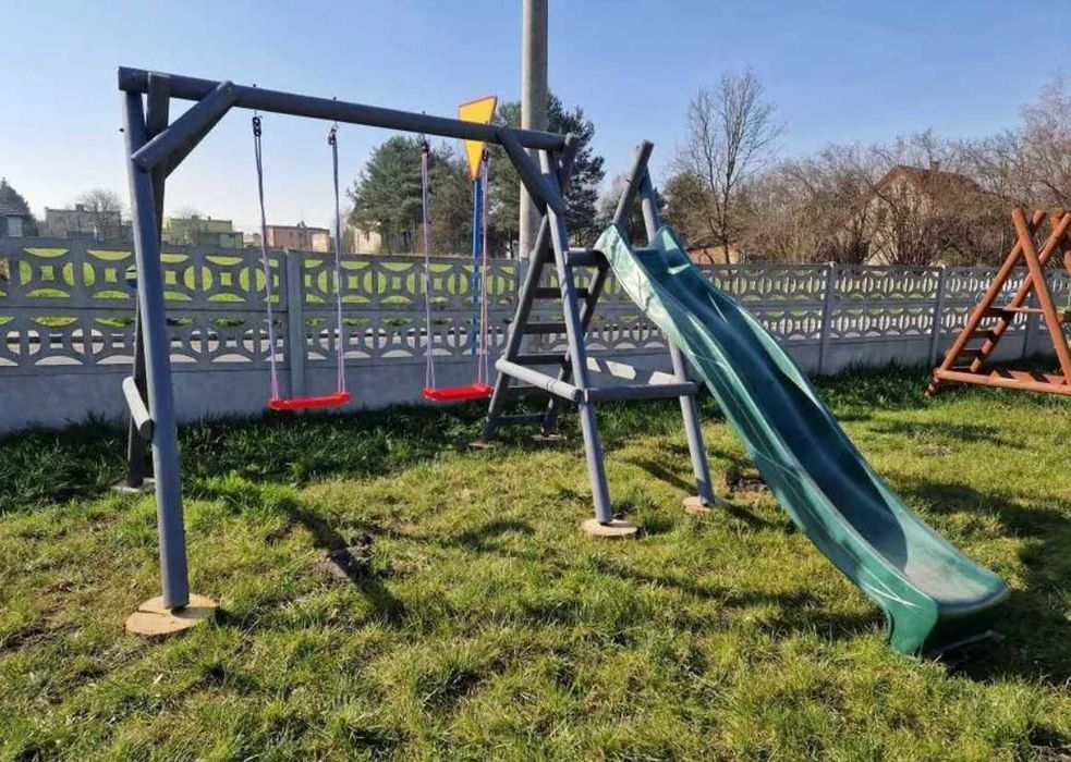 Plac zabaw, huśtawka DUŻA ZOSIA Huśtawki i Zjeżdżalnia 3m