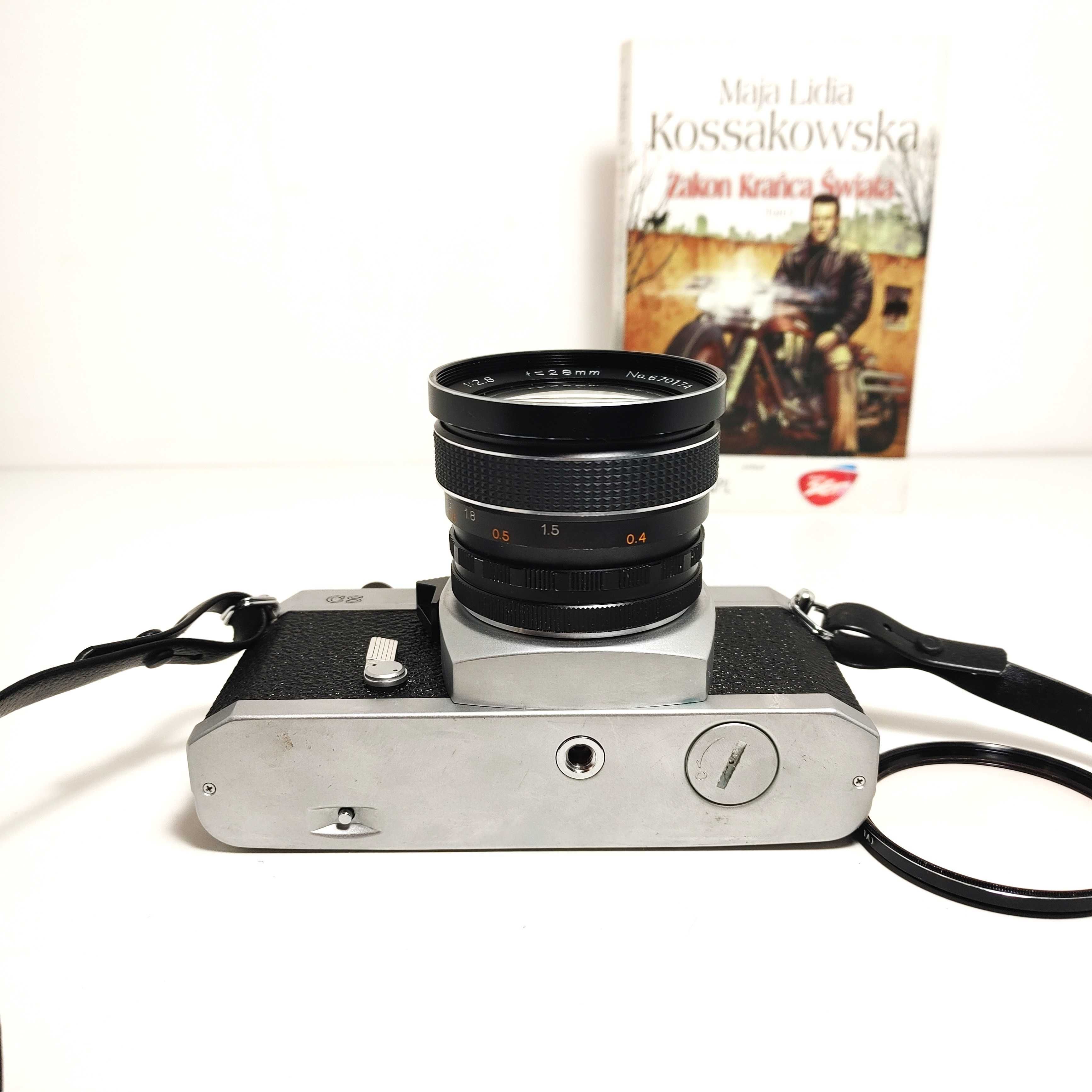 Piękna lustrzanka analogowa MIRAGEFLEX CS - Chinon CS z  1:2,8 28 mm