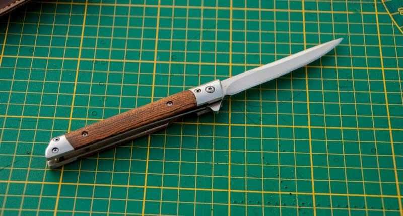 Nóż składany scyzoryk drewniana rękojeść