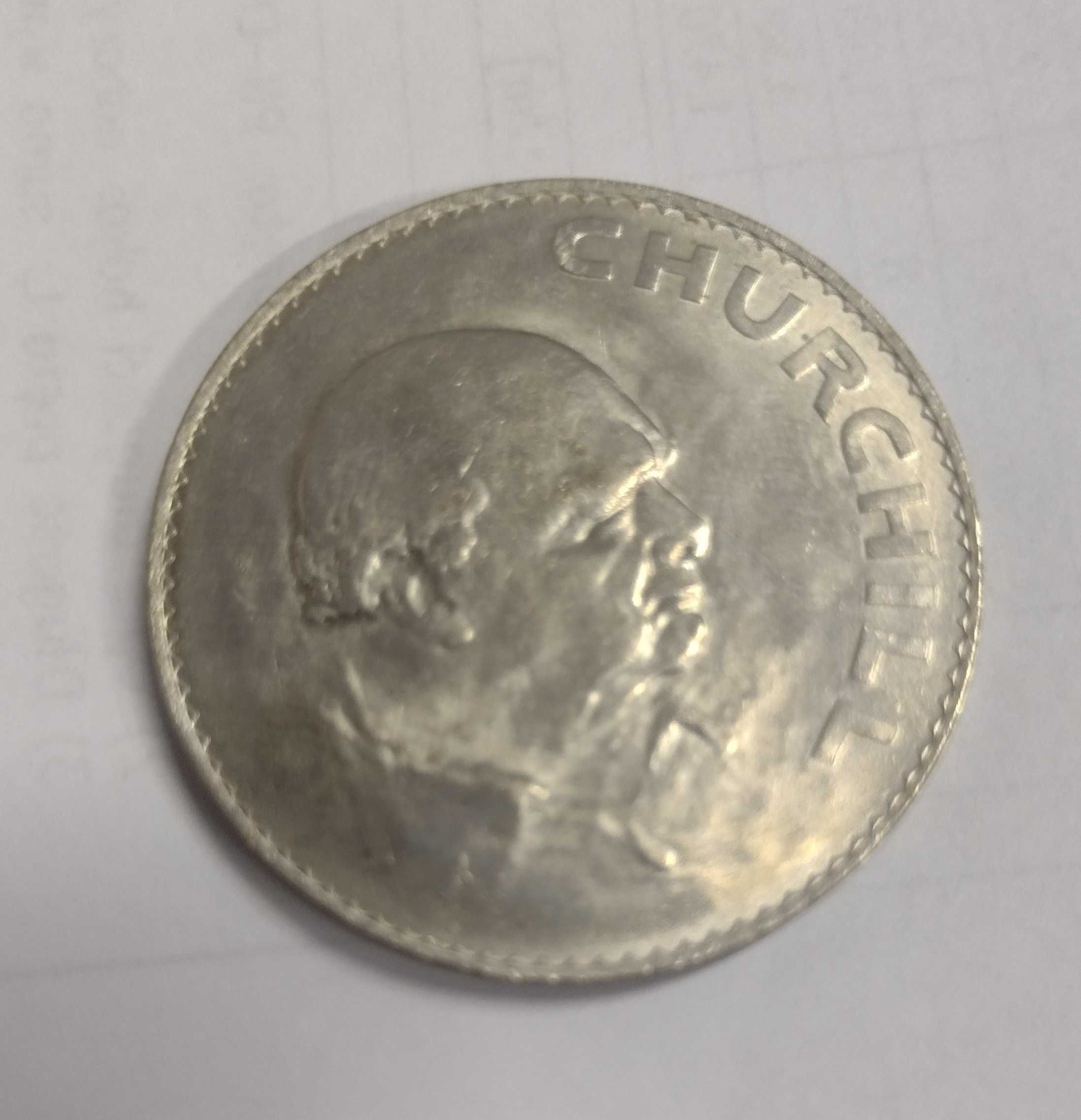 Монета Великобритании 1 крона 1965 год. Черчилль