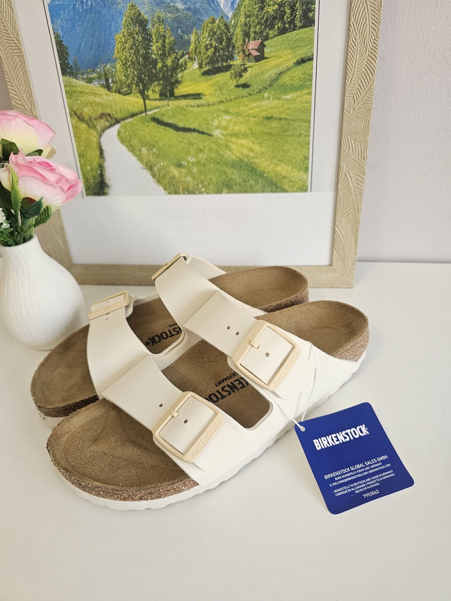 Birkenstock Arizona Eggshell 38 narrow fit  beżowe