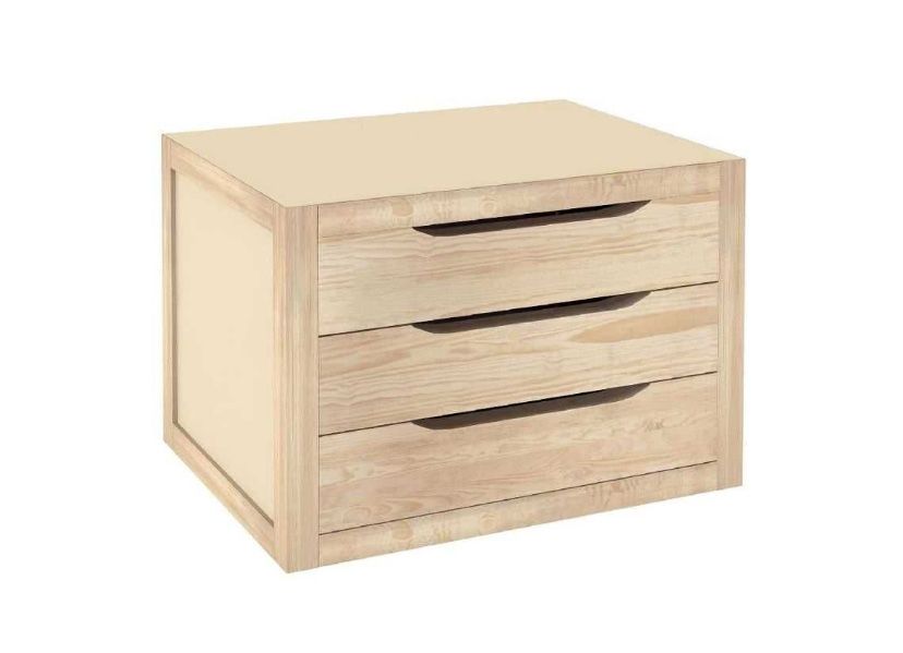 Bloco em madeira com 3 gavetas