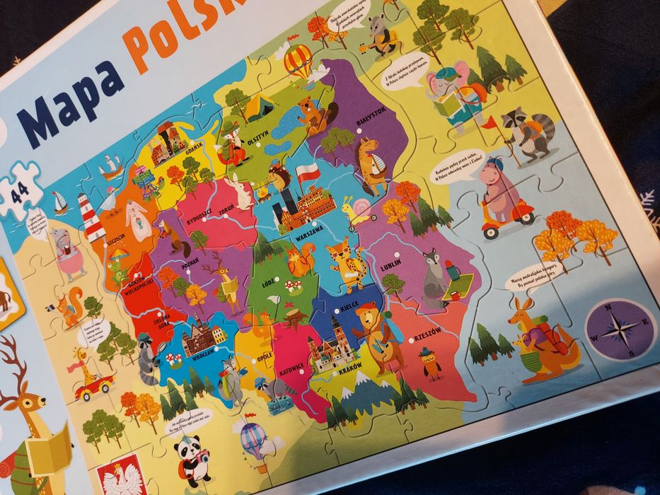 Puzzle mapa Polski + memos