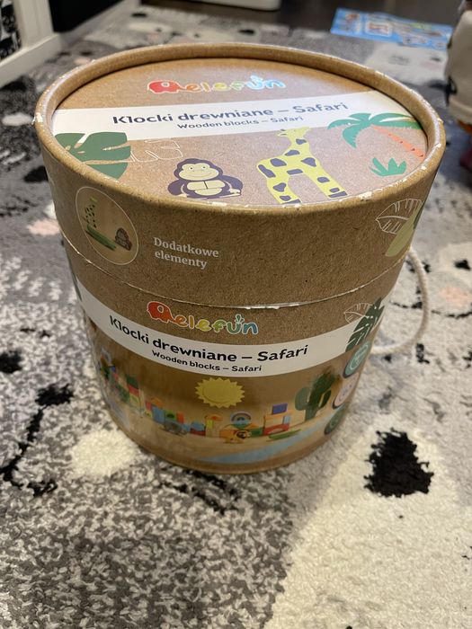 Klocki drewniane duży zestaw